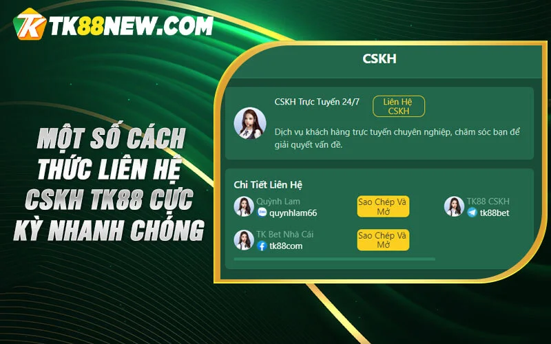 Một số cách thức liên hệ CSKH TK88 cực kỳ nhanh chóng
